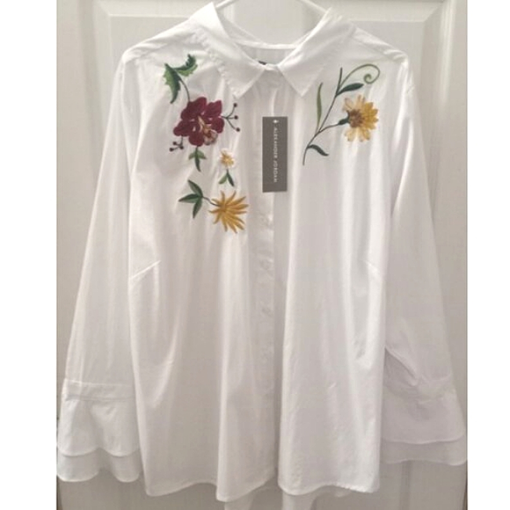 Embroidered Blouse Sz 1X